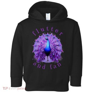 Flutter and Fan apparel peacock on glowing moon Toddler Hoodie