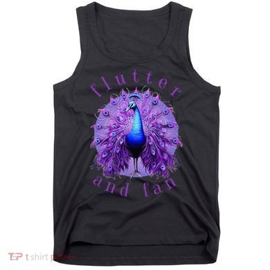 Flutter and Fan apparel peacock on glowing moon Tank Top