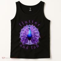 Flutter and Fan apparel peacock on glowing moon Tank Top thumb 2
