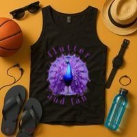 Flutter and Fan apparel peacock on glowing moon Tank Top thumb 4