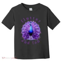Flutter and Fan apparel peacock on glowing moon Toddler T-Shirt thumb 0