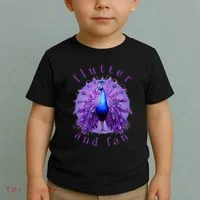 Flutter and Fan apparel peacock on glowing moon Toddler T-Shirt thumb 2