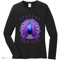 Flutter and Fan apparel peacock on glowing moon Women's Long Sleeve Shirt thumb 0