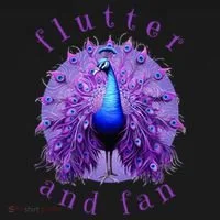 Flutter and Fan apparel peacock on glowing moon Women's T-Shirt thumb 6