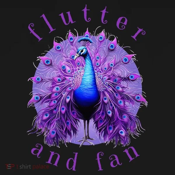 Flutter and Fan apparel peacock on glowing moon Women's T-Shirt