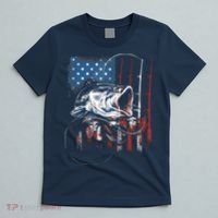Fishing American Flag Vintage USA Bass Fisherman Gift T-Shirt thumb 5