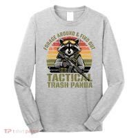 Forage Around & Find Out Tactical Trash Panda Funny Raccoon Long Sleeve Shirt thumb 0