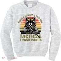 Forage Around & Find Out Tactical Trash Panda Funny Raccoon Kids Sweatshirt thumb 0