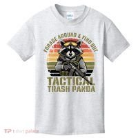 Forage Around & Find Out Tactical Trash Panda Funny Raccoon Kids T-Shirt thumb 0
