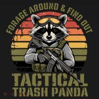 Forage Around & Find Out Tactical Trash Panda Funny Raccoon USA-Made Doggie Bandana thumb 2