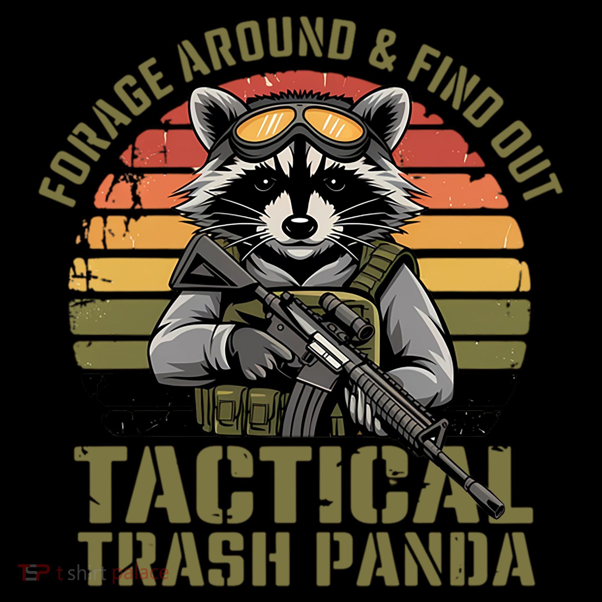 Forage Around & Find Out Tactical Trash Panda Funny Raccoon Coffee Mug