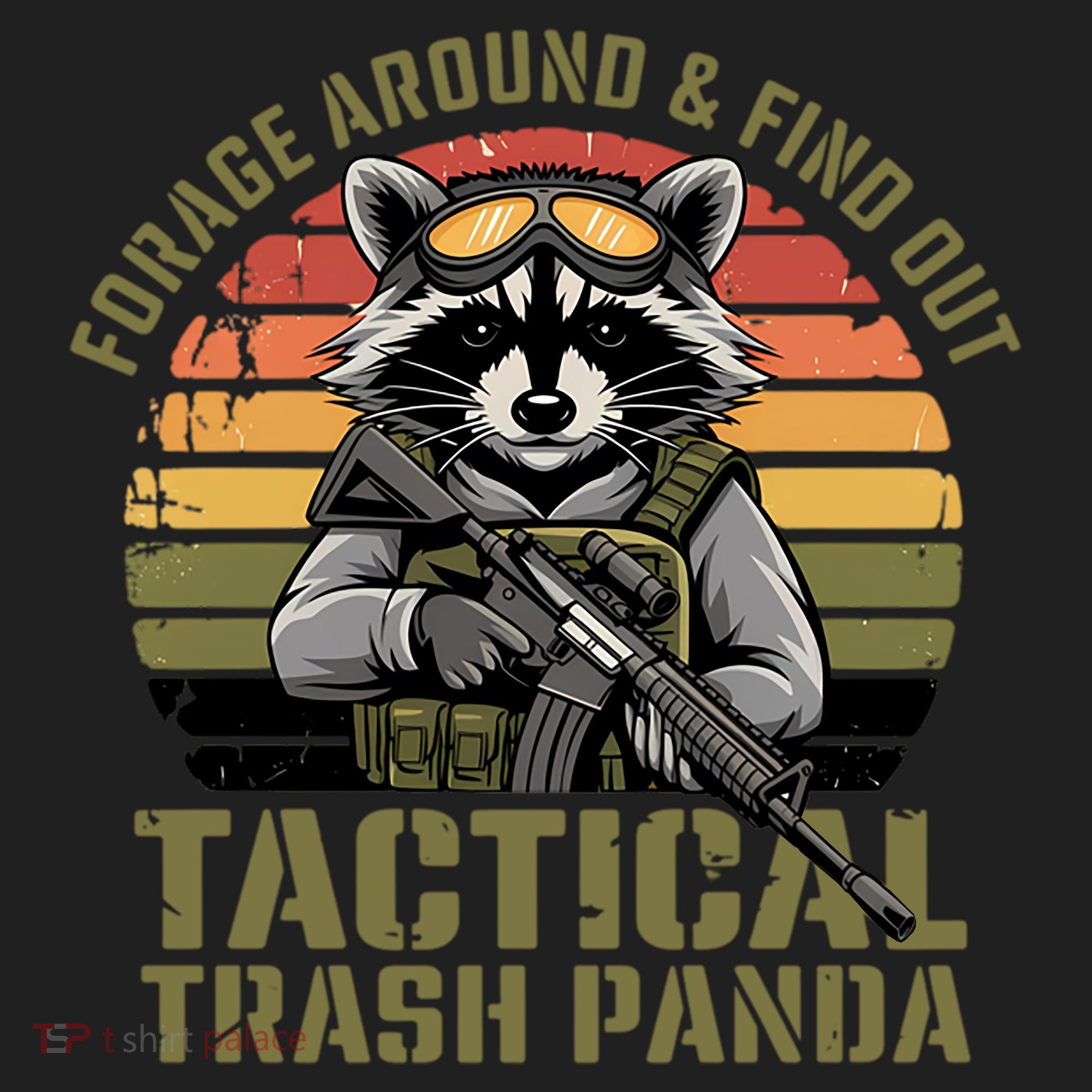 Forage Around & Find Out Tactical Trash Panda Funny Raccoon Beanie