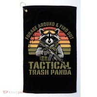 Forage Around & Find Out Tactical Trash Panda Funny Raccoon Golf Towel thumb 0
