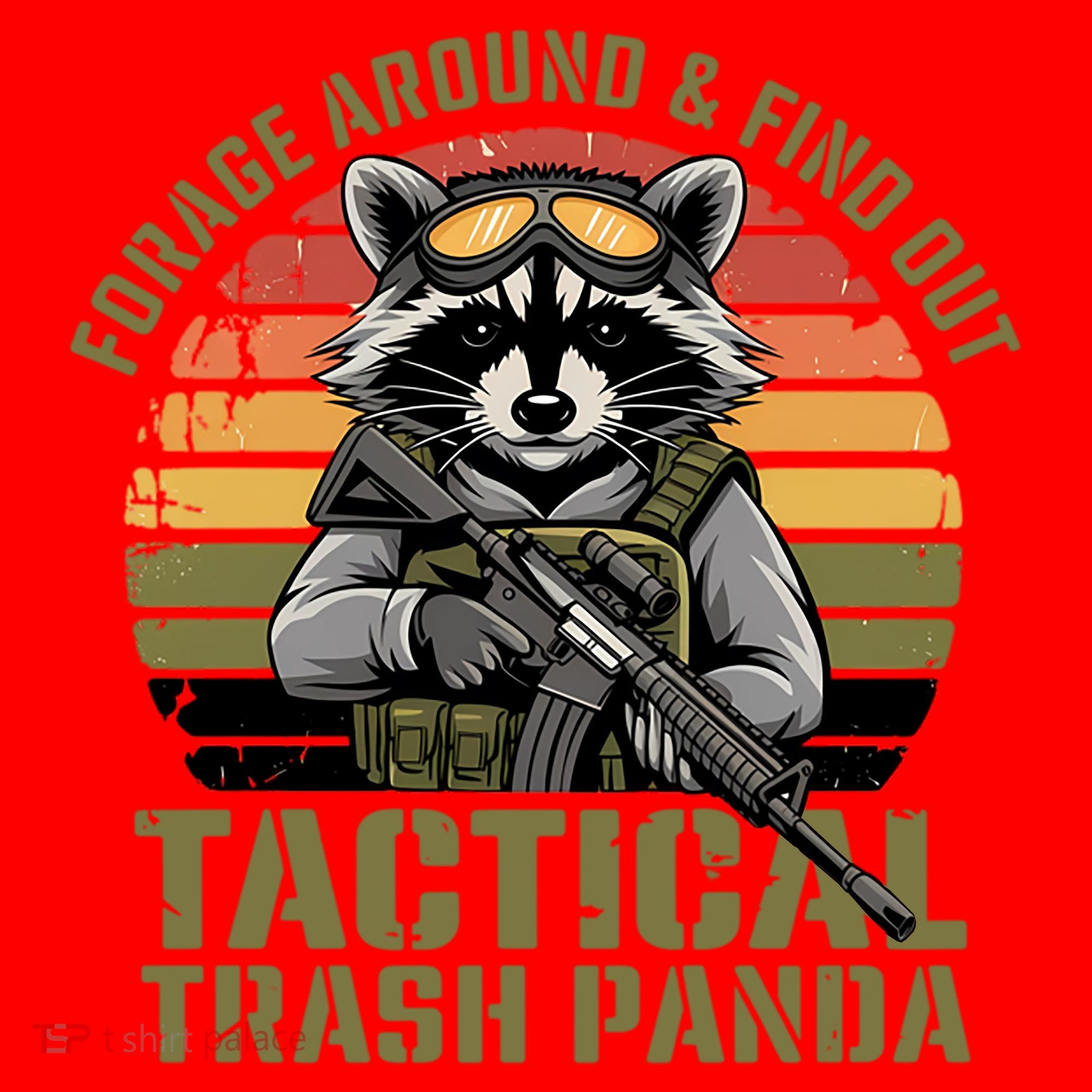 Forage Around & Find Out Tactical Trash Panda Funny Raccoon Santa Hat