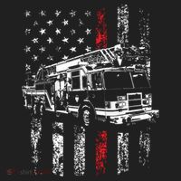 Fireman American Flag Thin Red Line Firefighter Women's Sweatshirt thumb 2