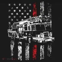 Fireman American Flag Thin Red Line Firefighter Doggie Tank thumb 4