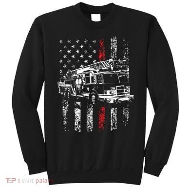 Fireman American Flag Thin Red Line Firefighter Sweatshirt