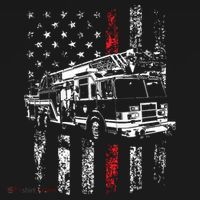 Fireman American Flag Thin Red Line Firefighter Baby Long Sleeve Bodysuit thumb 2