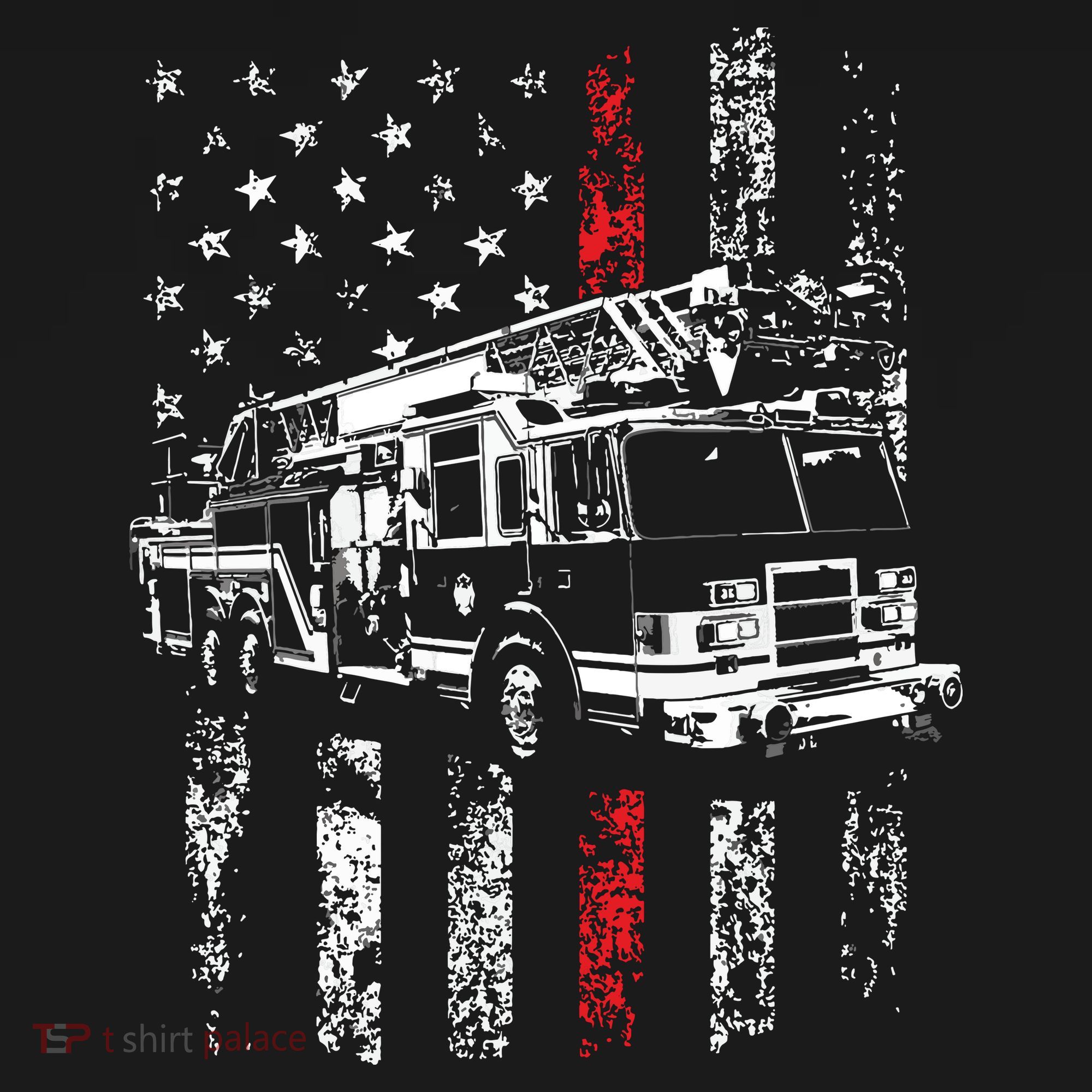 Fireman American Flag Thin Red Line Firefighter Baby Long Sleeve Bodysuit