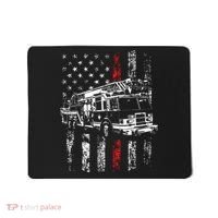 Fireman American Flag Thin Red Line Firefighter Mousepad thumb 0