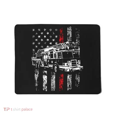 Fireman American Flag Thin Red Line Firefighter Mousepad