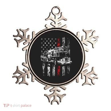 Fireman American Flag Thin Red Line Firefighter Ornament