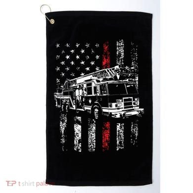 Fireman American Flag Thin Red Line Firefighter Golf Towel