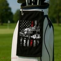 Fireman American Flag Thin Red Line Firefighter Golf Towel thumb 2