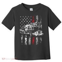 Fireman American Flag Thin Red Line Firefighter Toddler T-Shirt thumb 0
