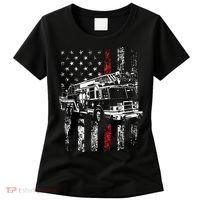 Fireman American Flag Thin Red Line Firefighter Women's T-Shirt thumb 0