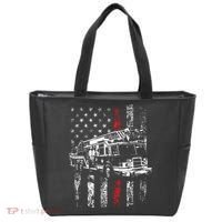 Fireman American Flag Thin Red Line Firefighter Tote Bag thumb 0