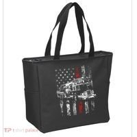 Fireman American Flag Thin Red Line Firefighter Tote Bag thumb 2