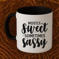 Funny And Feisty Mom Mostly Sweet Sometimes Sassy Coffee Mug thumb 2
