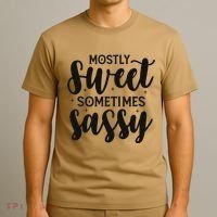 Funny And Feisty Mom Mostly Sweet Sometimes Sassy T-Shirt thumb 3