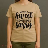 Funny And Feisty Mom Mostly Sweet Sometimes Sassy T-Shirt thumb 4