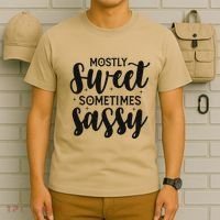 Funny And Feisty Mom Mostly Sweet Sometimes Sassy T-Shirt thumb 6