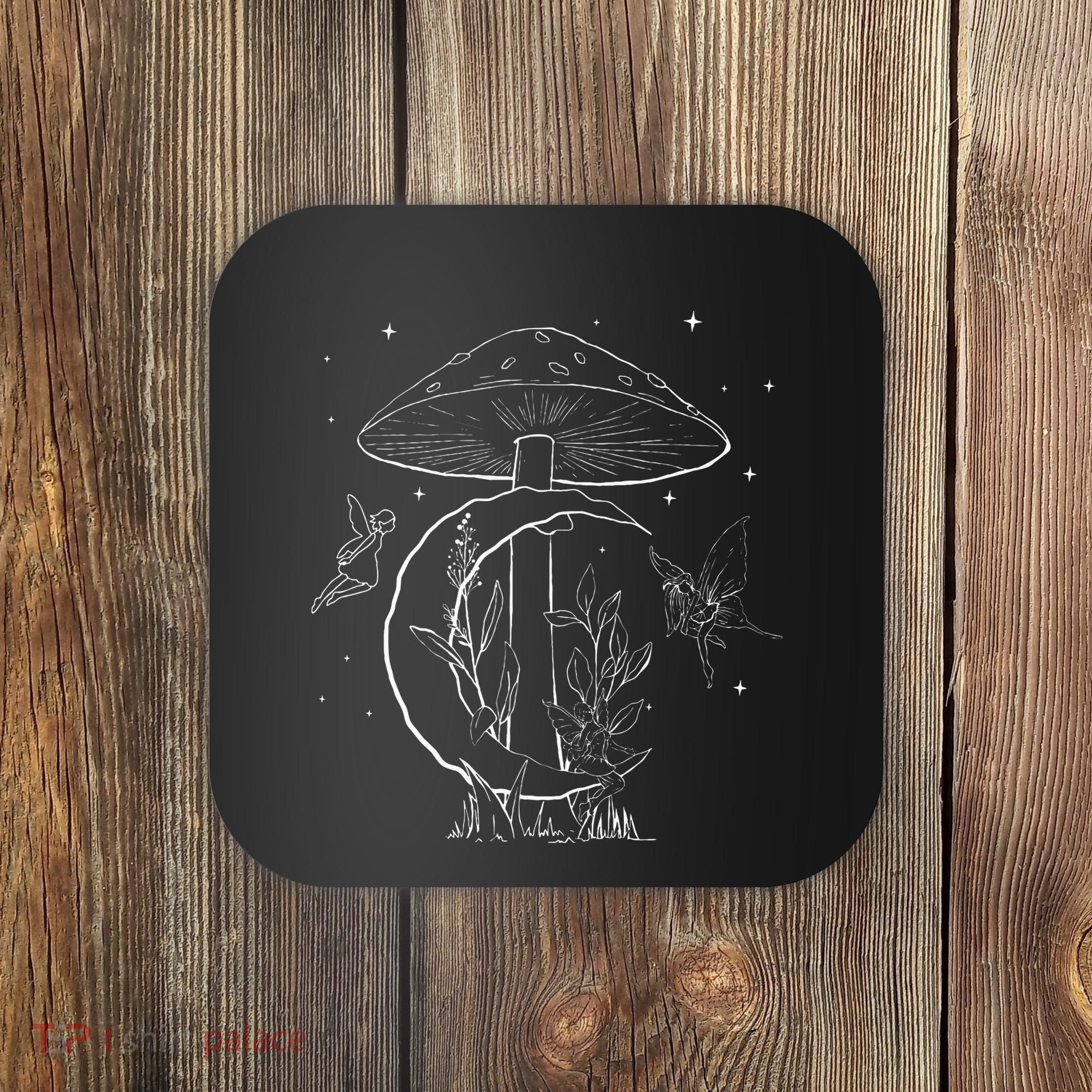 Fairycore Aesthetic Fairy Core Grunge Mushroom Moon Fairies Coaster