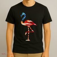 Flamingo American Flag Vintage American Flamingo T-Shirt thumb 3