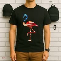 Flamingo American Flag Vintage American Flamingo T-Shirt thumb 6