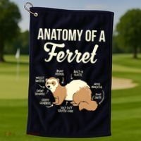 Ferret Anatomy Golf Towel thumb 1
