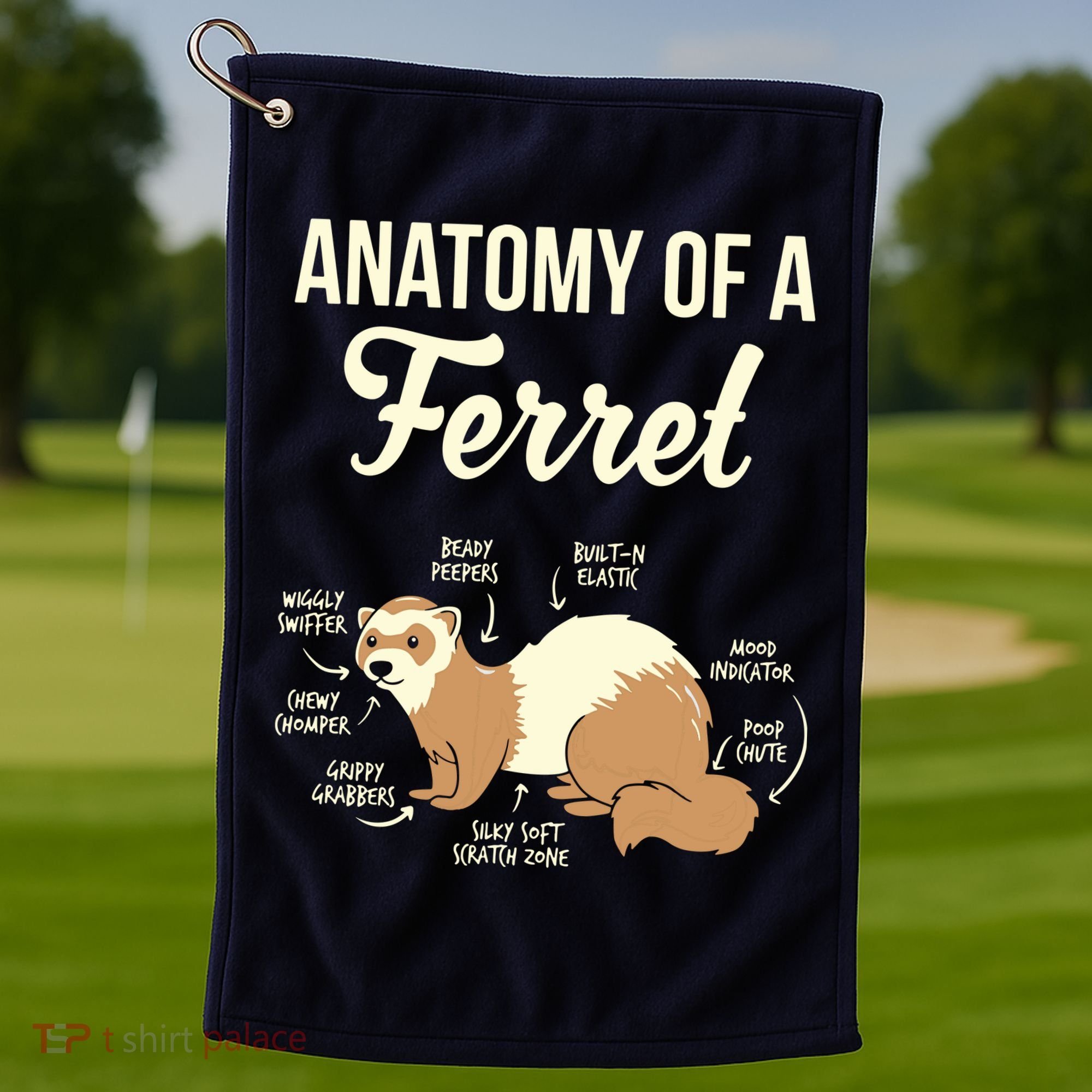 Ferret Anatomy Golf Towel