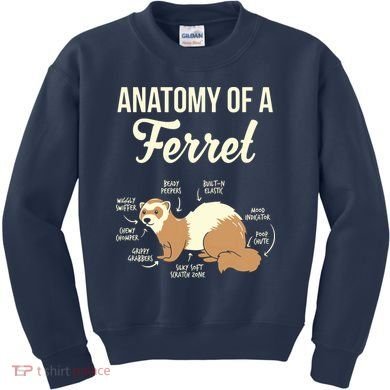 Ferret Anatomy Kids Sweatshirt