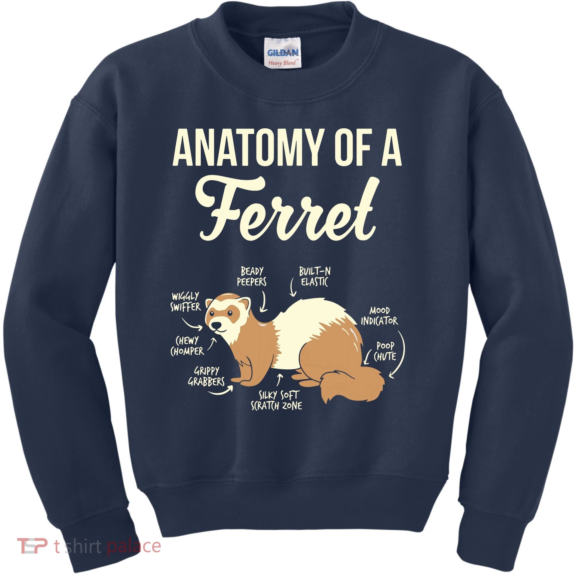 Ferret Anatomy Kids Sweatshirt