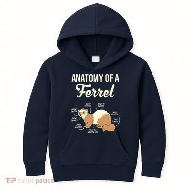Ferret Anatomy Kids Hoodie