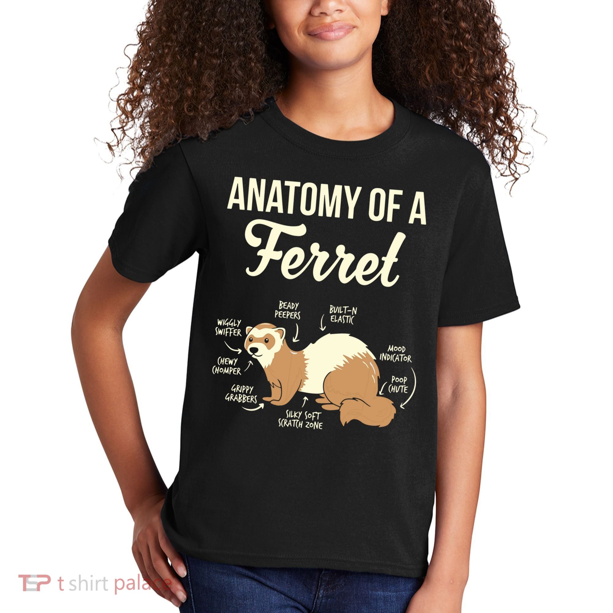 Ferret Anatomy Kids T-Shirt