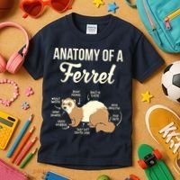 Ferret Anatomy Kids T-Shirt thumb 3