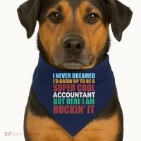 Funny Accountant Gift Accounting Major Bookkeeper CPA Retro USA-Made Doggie Bandana thumb 1