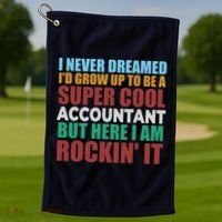 Funny Accountant Gift Accounting Major Bookkeeper CPA Retro Golf Towel thumb 1