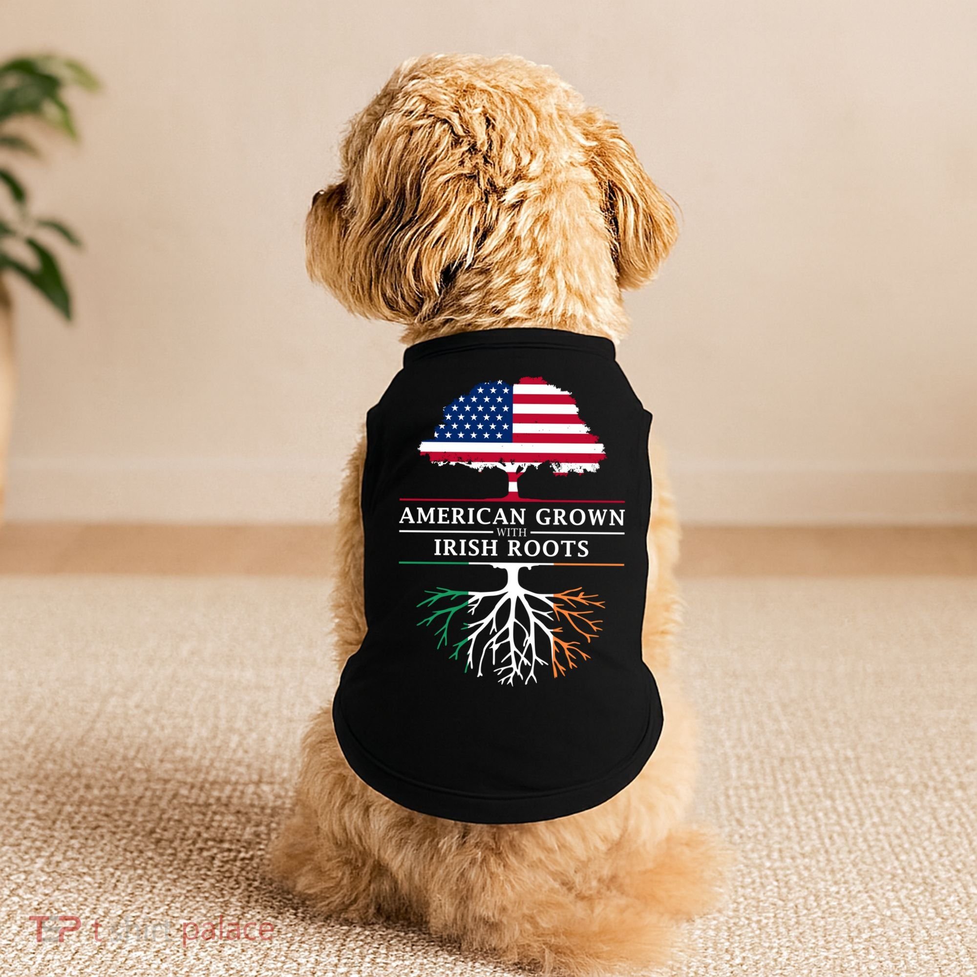 Funny American Grown With Irish Roots Ireland Gift Doggie Tank
