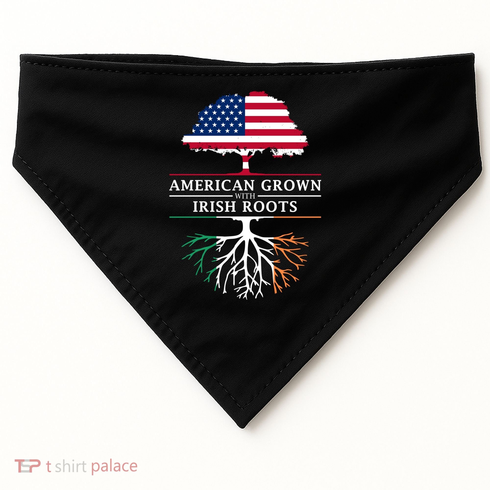 Funny American Grown With Irish Roots Ireland Gift USA-Made Doggie Bandana